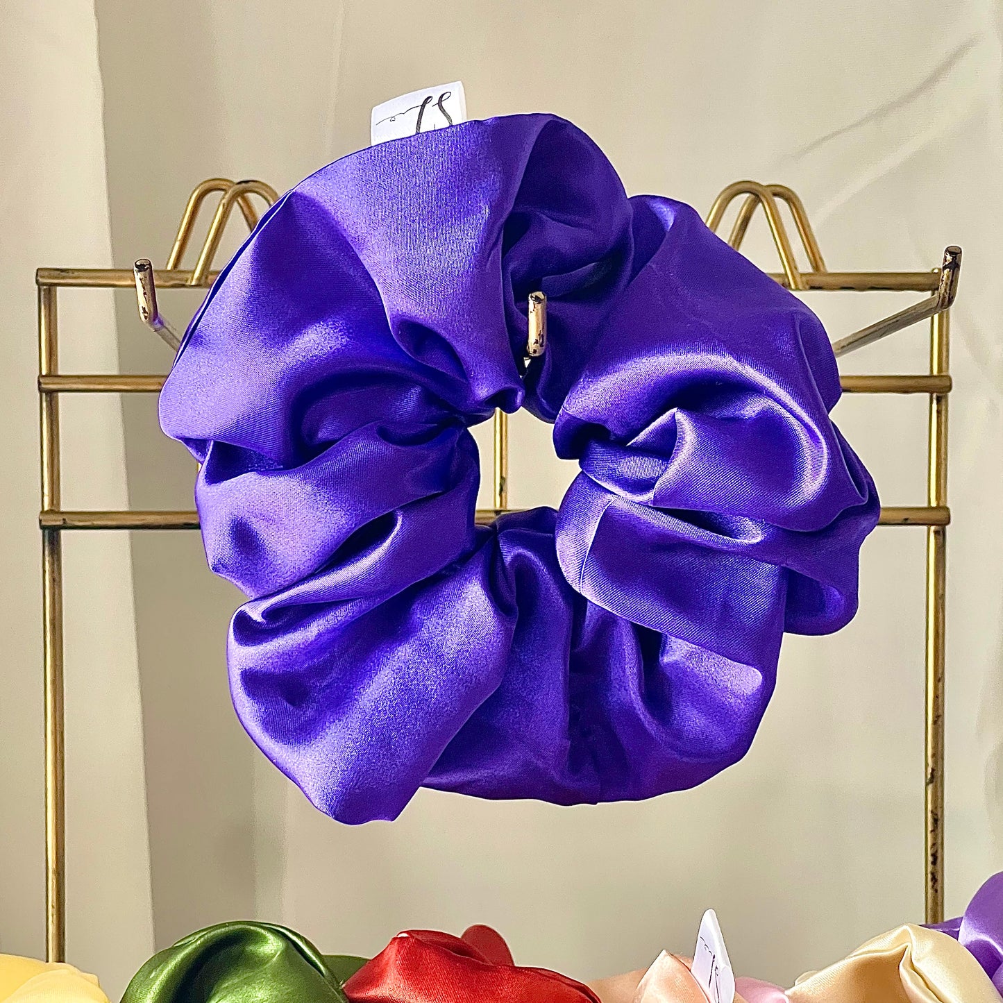 Purple Satin Scrunchie