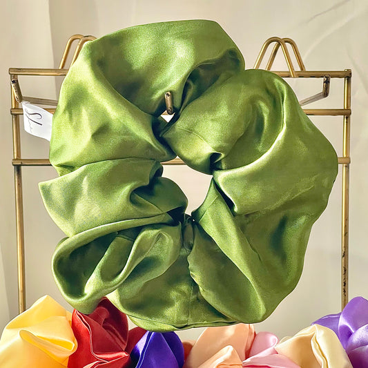 Olive Me Satin Scrunchie