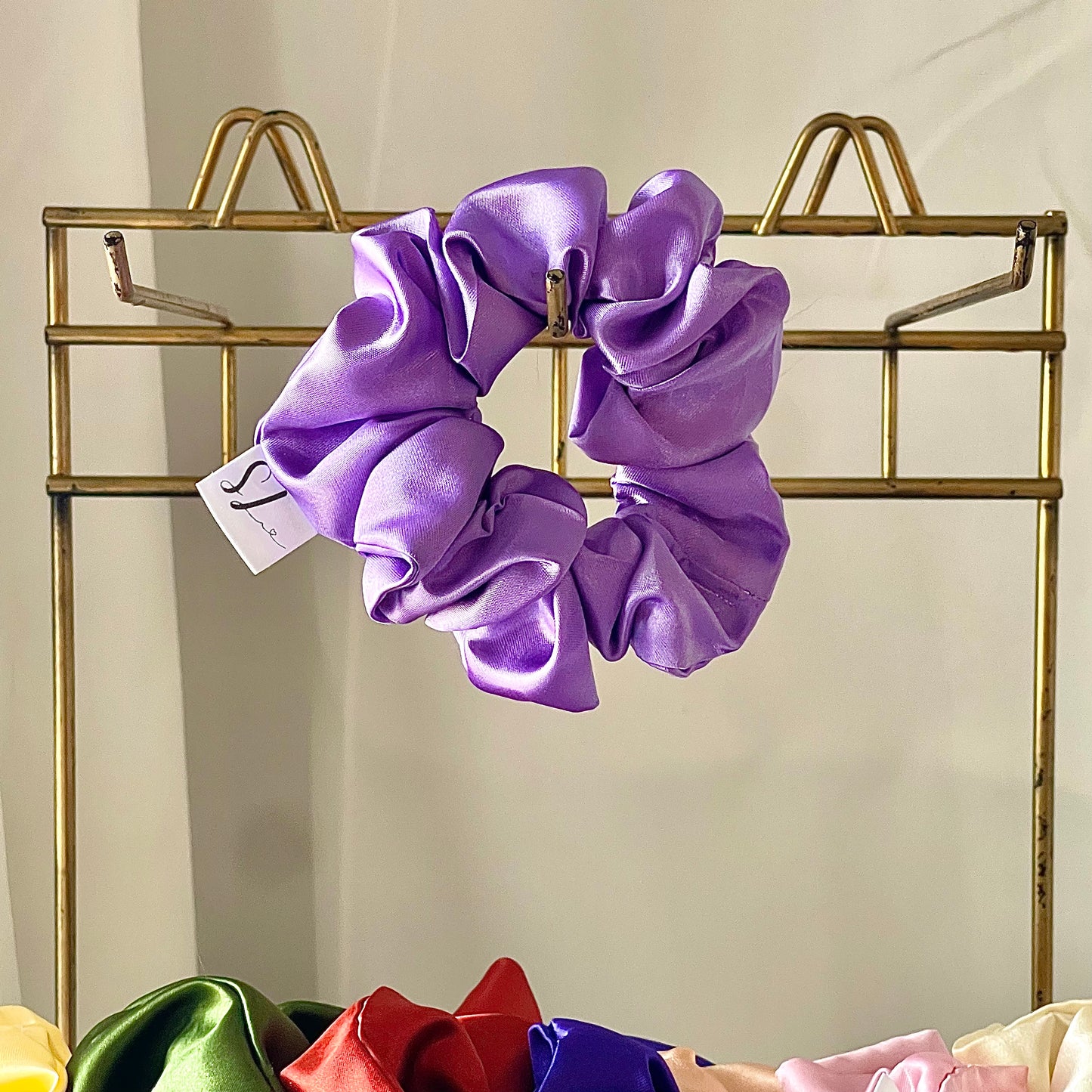 Lilac Satin Scrunchie