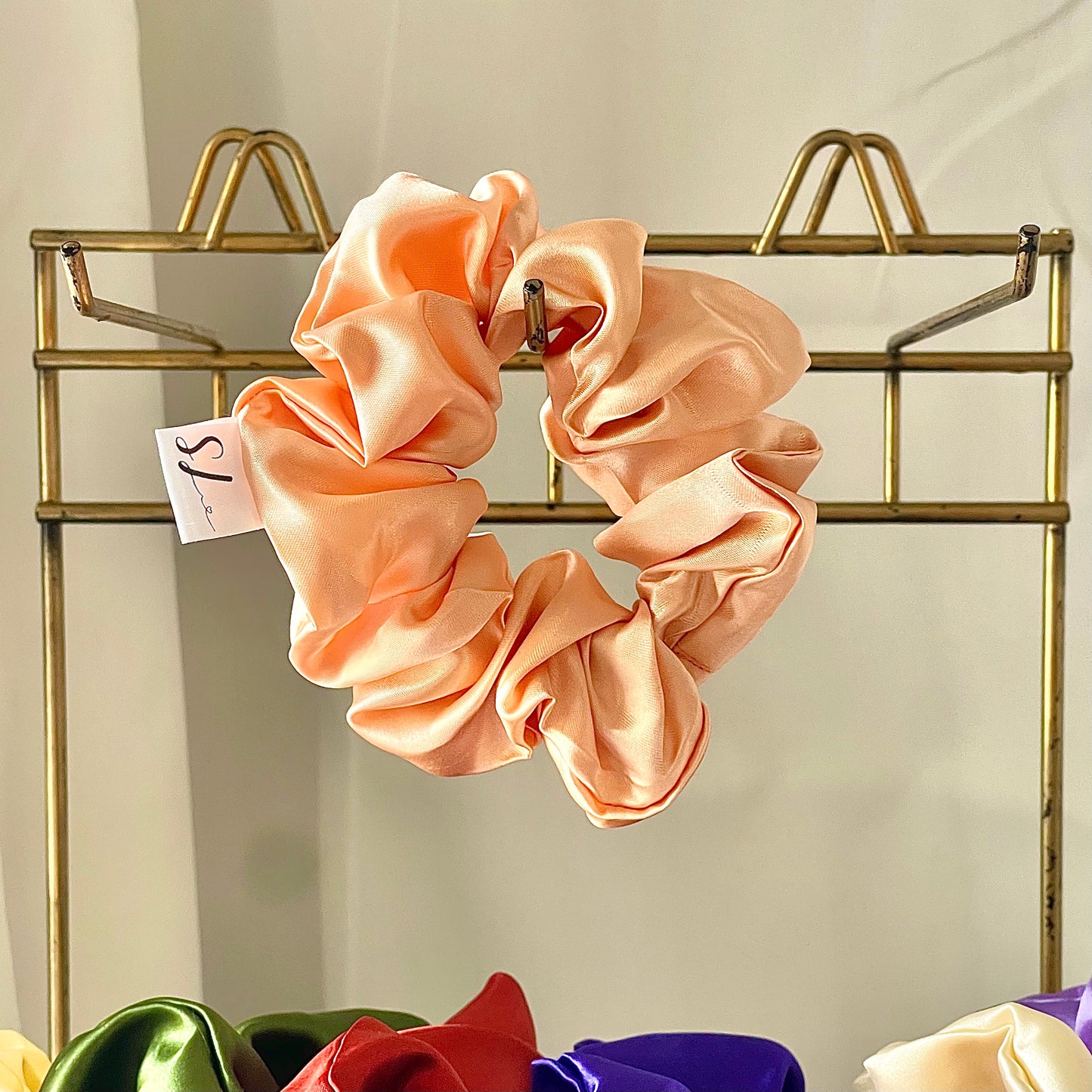 Peachy Keen Satin Scrunchie