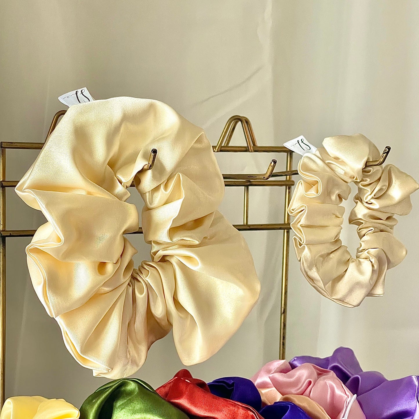 Champagne Satin Scrunchie