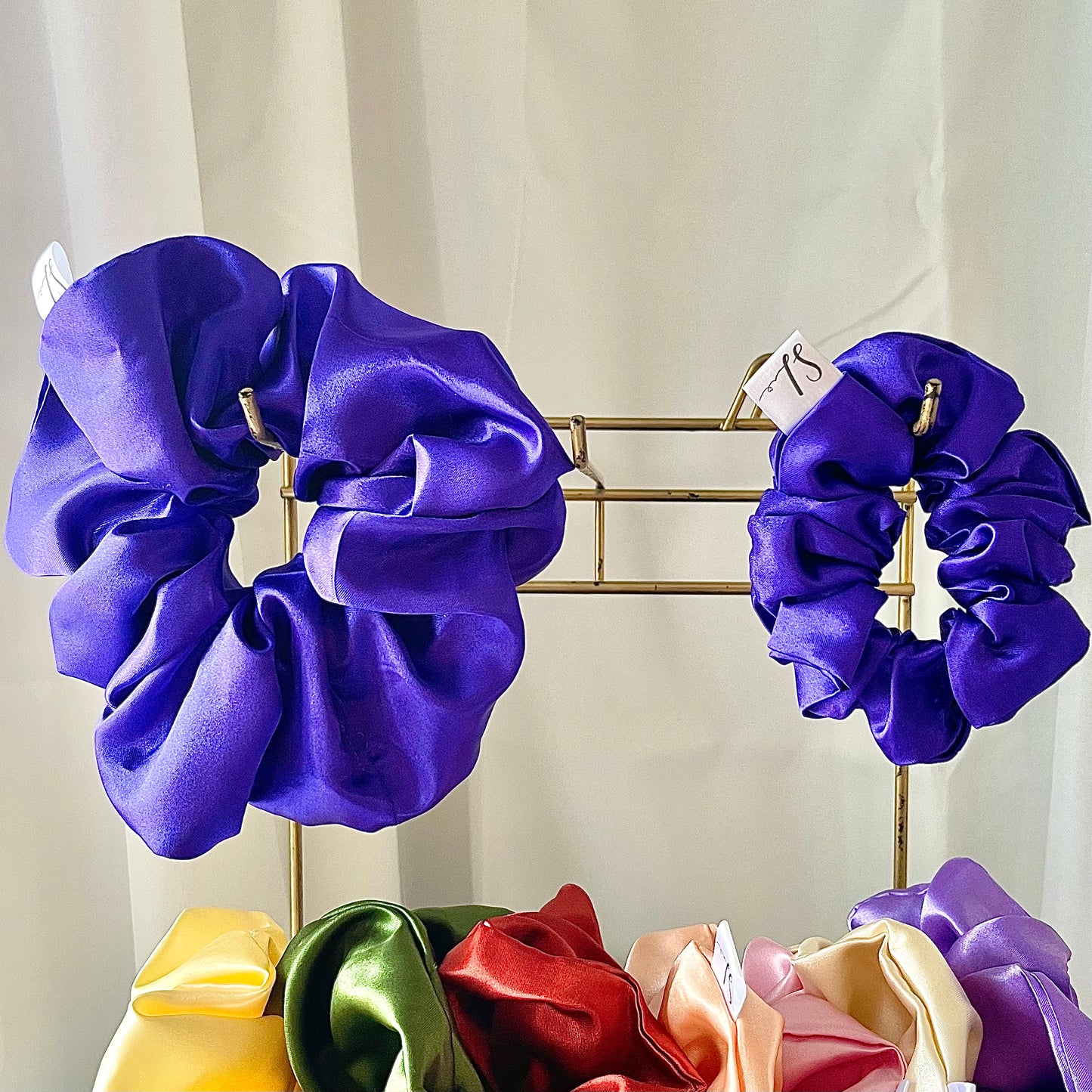 Purple Satin Scrunchie