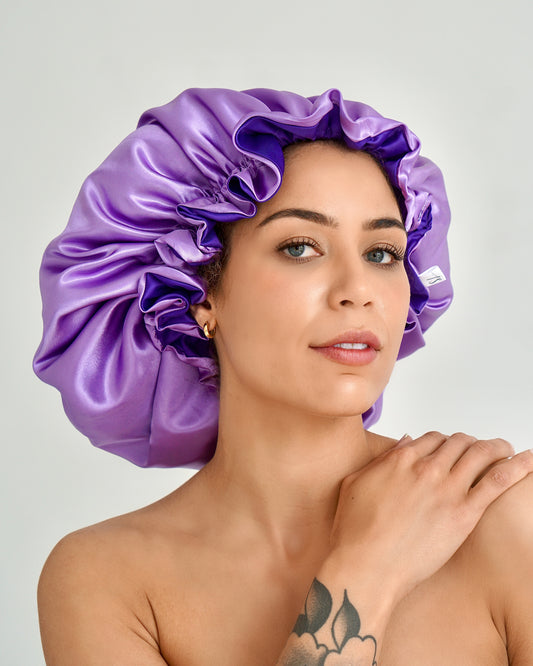 Covered In Lilac Reversible Satin Bonnet