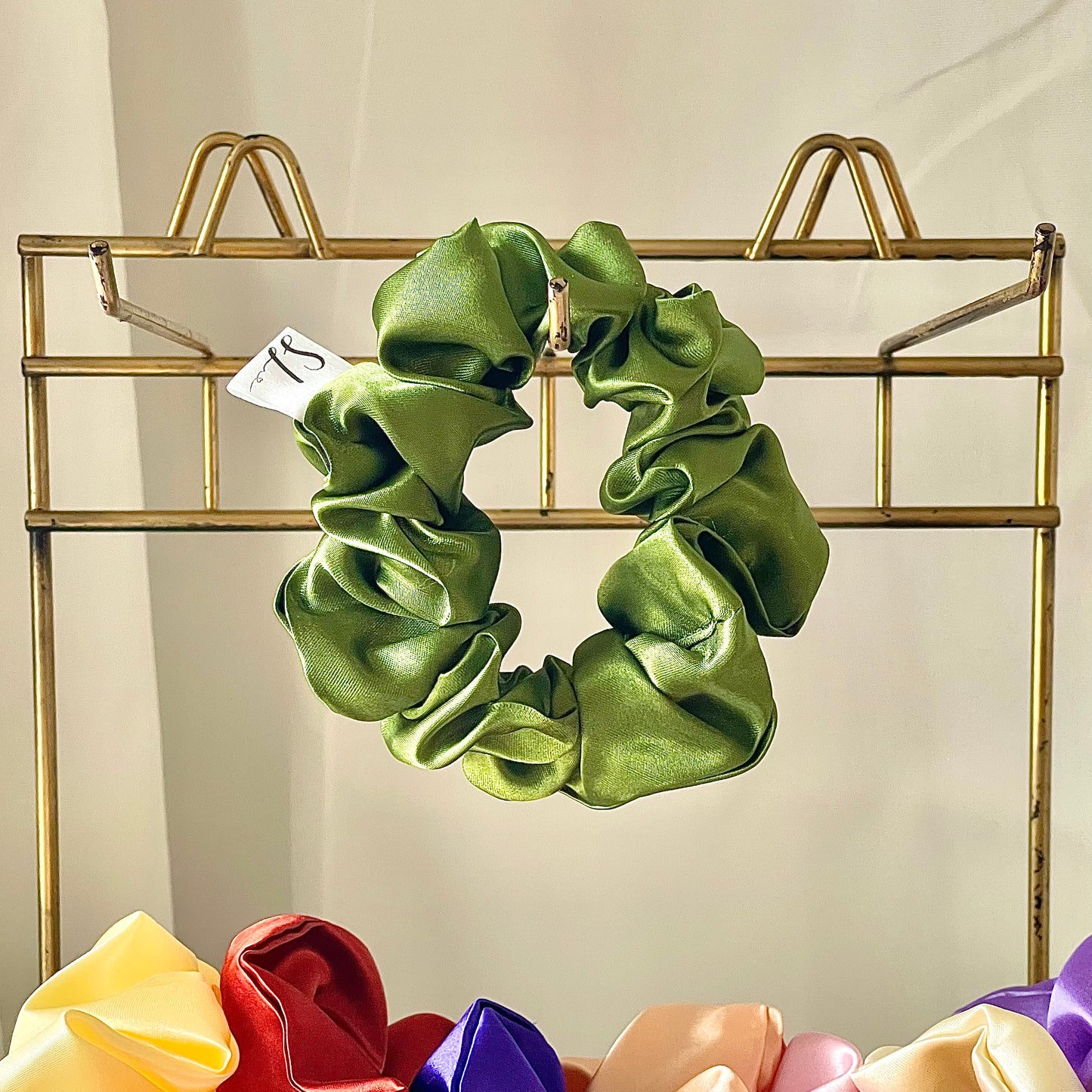 Olive Me Satin Scrunchie