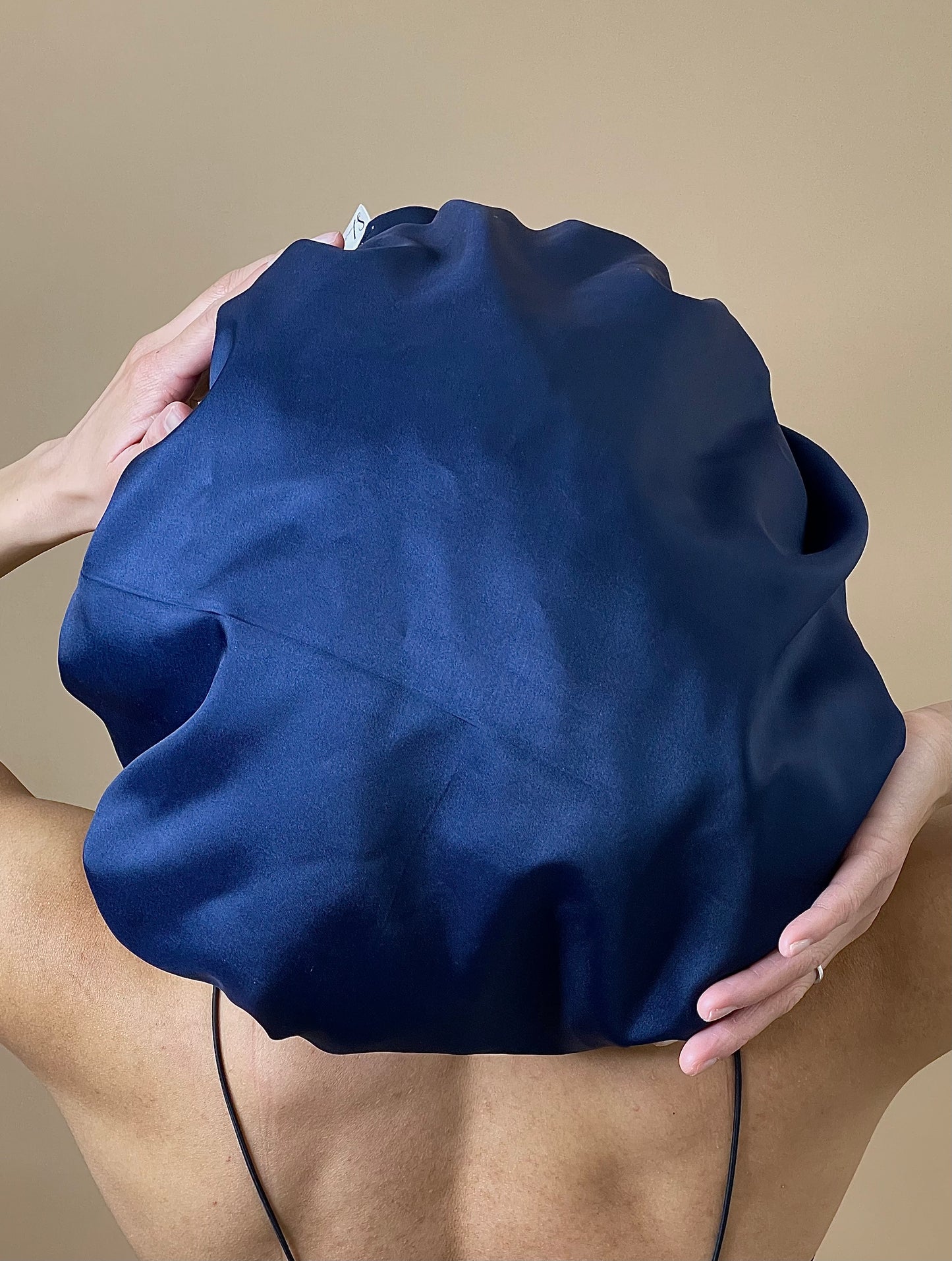 Dark and Silver Reversible Satin Bonnet