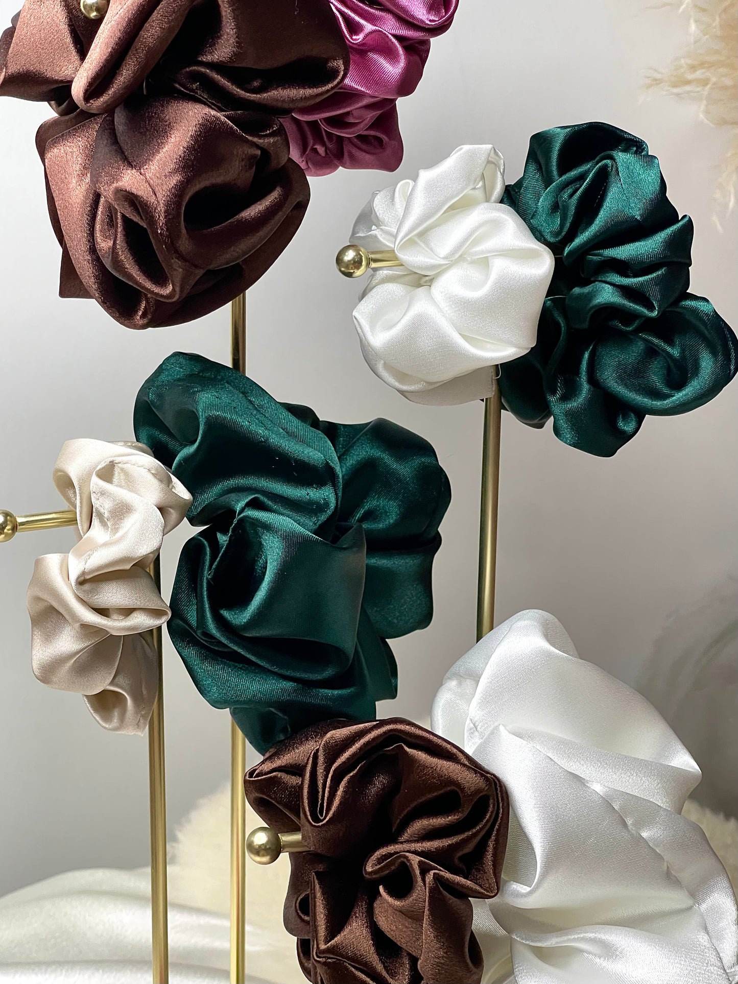 Emerald Satin Scrunchie