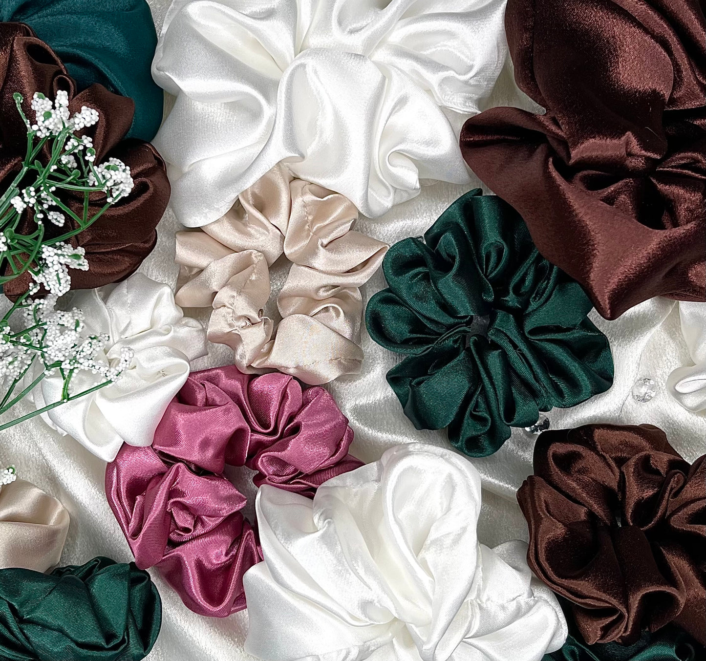 Emerald Satin Scrunchie