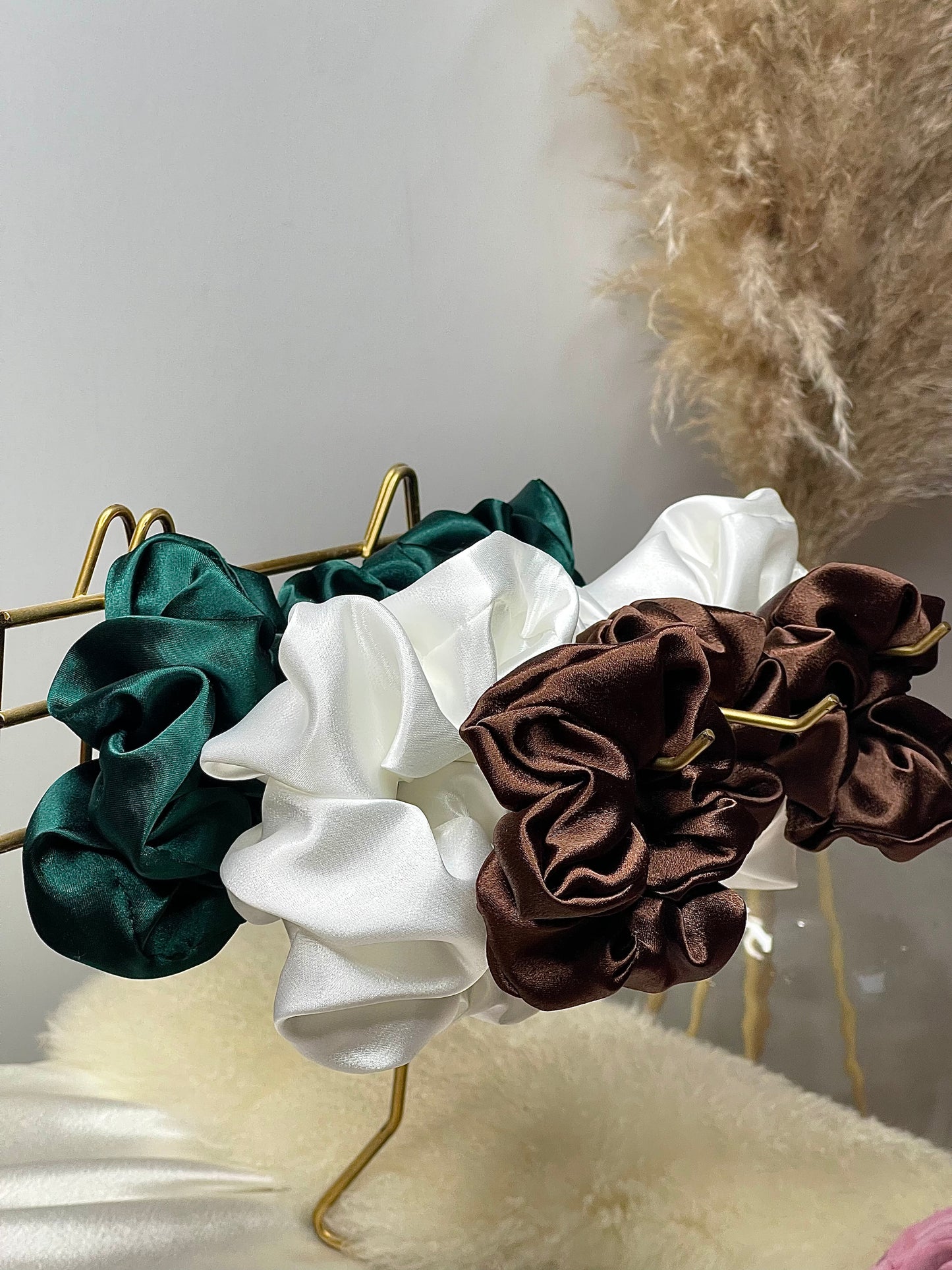 Emerald Satin Scrunchie